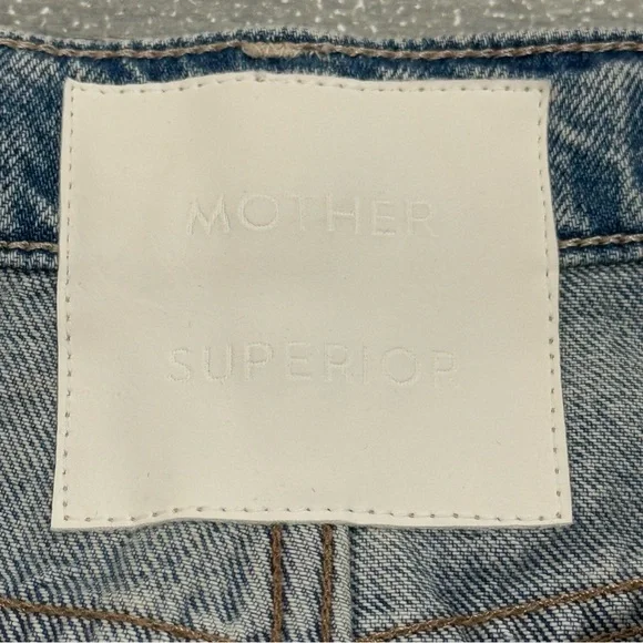 MOTHER PIPE-DREAM BUTTON SNEAK FRAY JEANS IN BLINDED BY THE DARK - SZ - 29